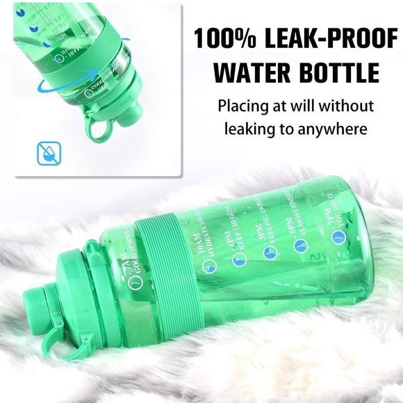 Sports Water Bottle with Strap Portable Motivational with Time Mark Large size - Picture 4 of 16